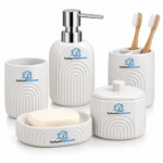Arc White Ceramic Bathroom Accessories Set Collection