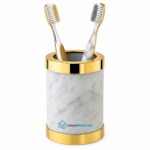 Hyde Park Bathrooms Marble Gold Toothbrush Holder - Image 3